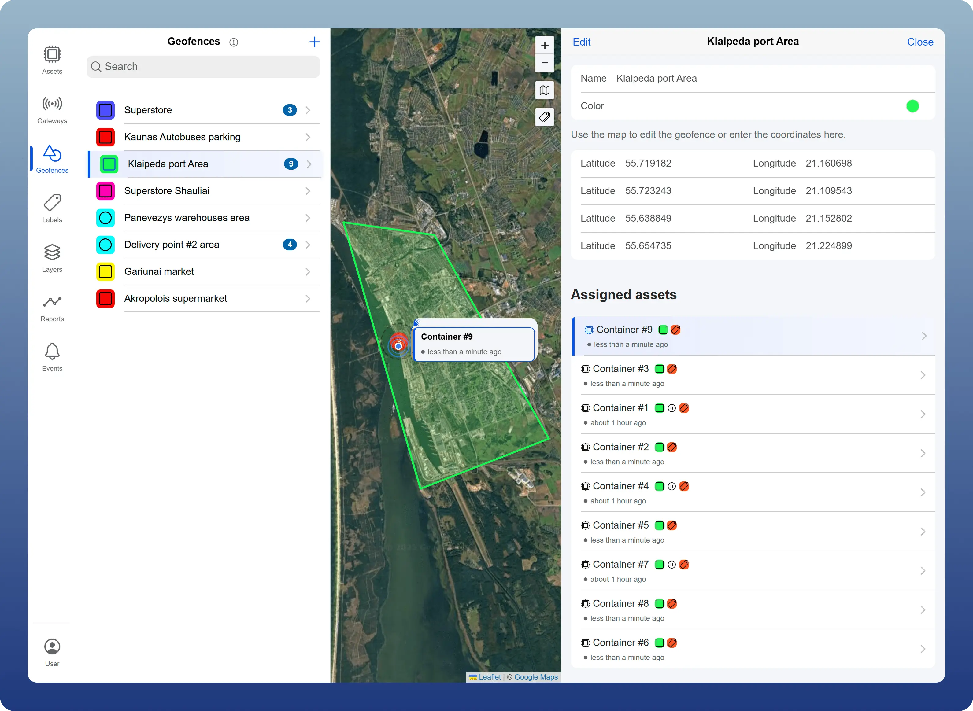 Asset Tracking with Geofences