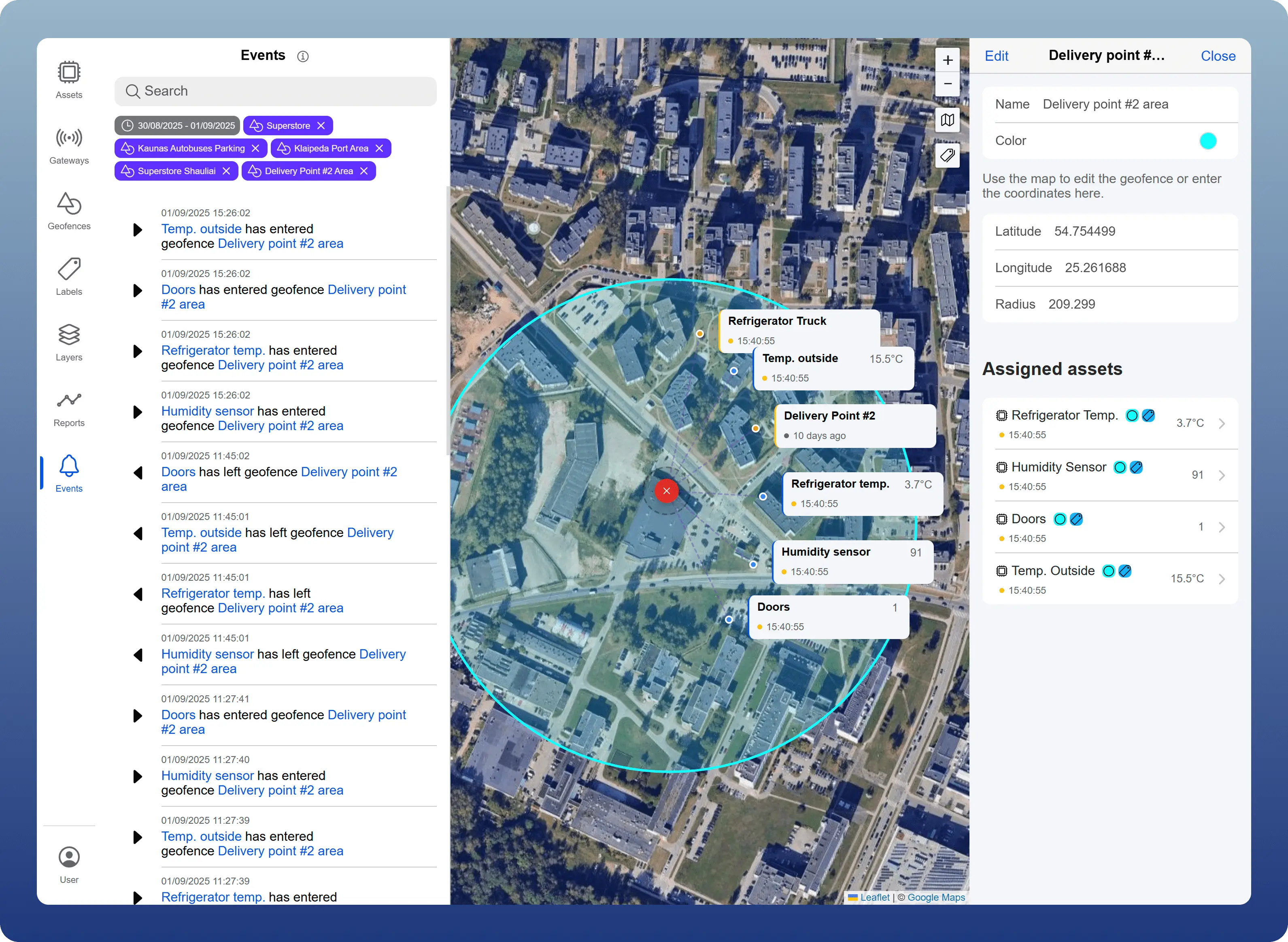 Geofence Reports and Events