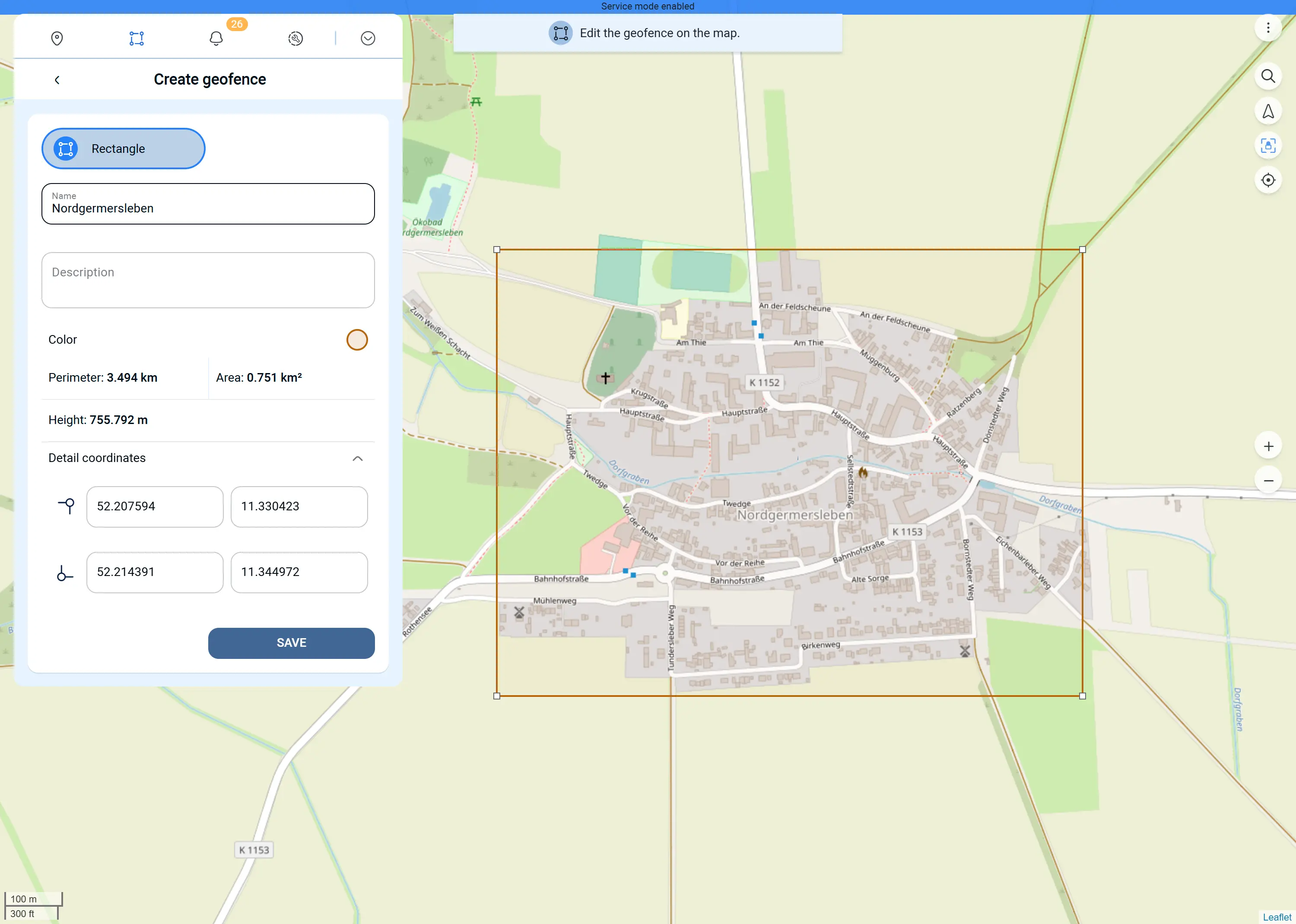 Rectangular Geofence
